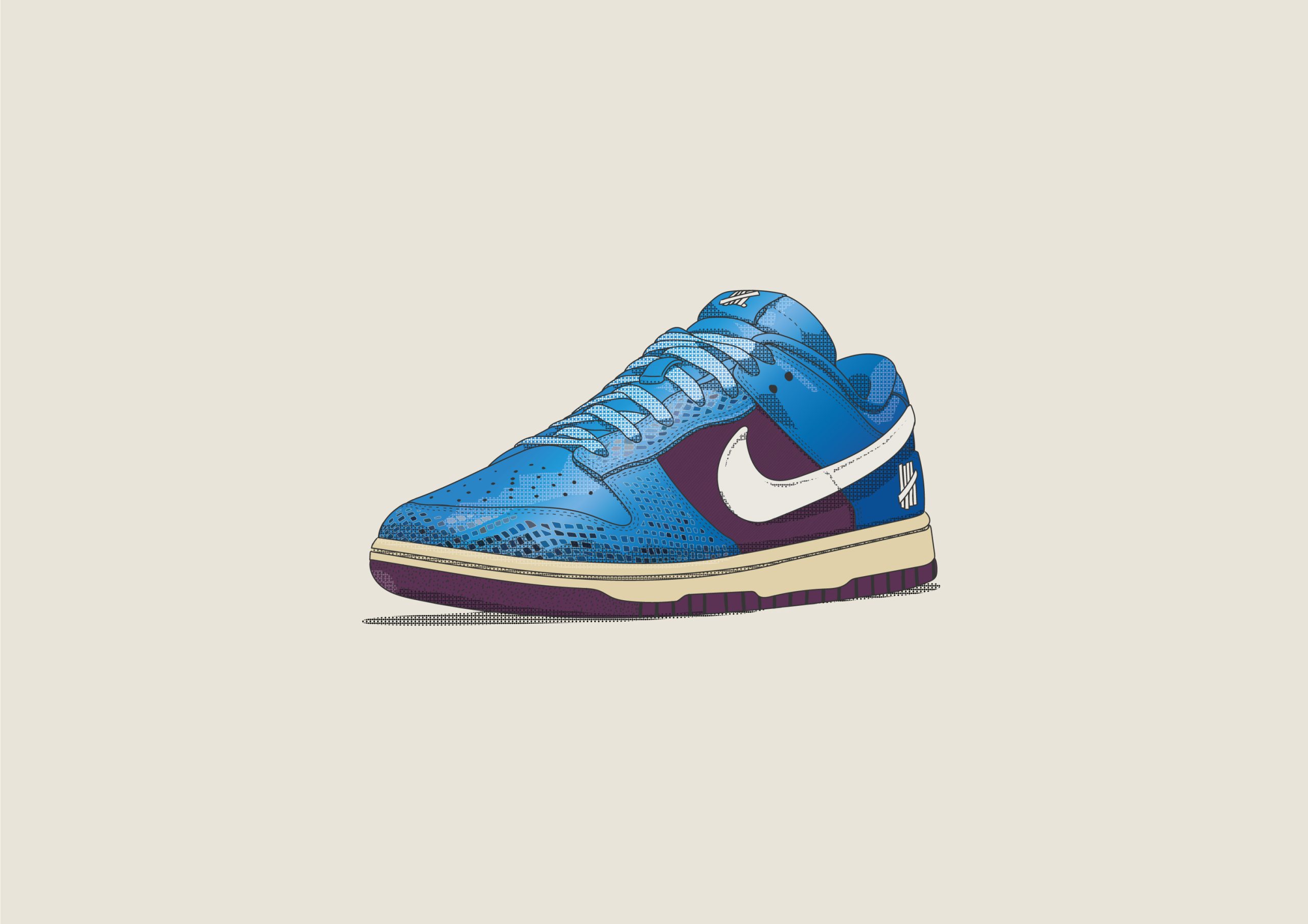 Undefeated x Nike Dunk Low 5 On It Illustration